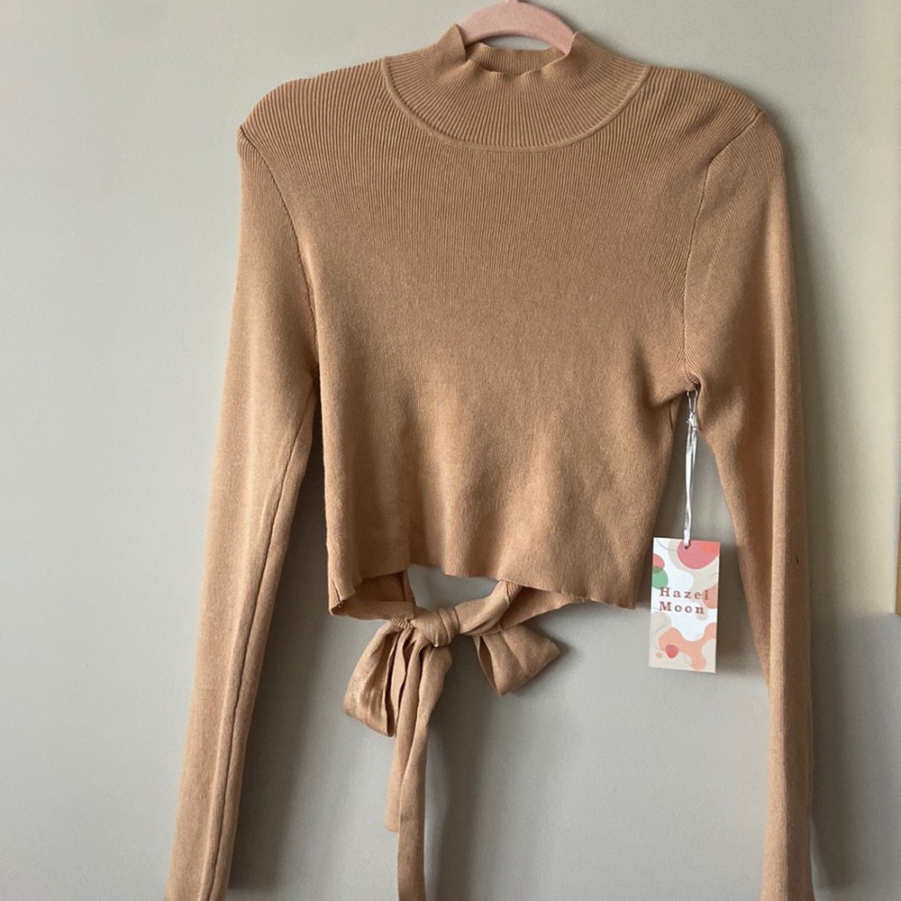 Open back tan top